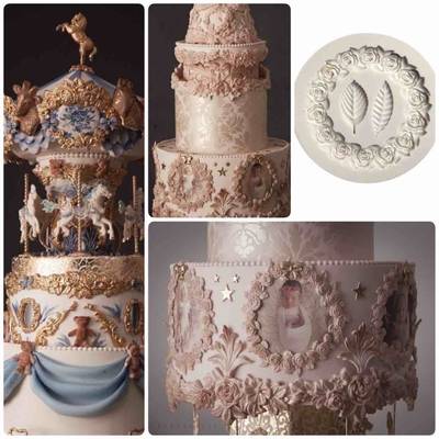 Silicone mold Roses Circle Frame; 8,5 cm