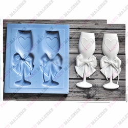 Paku Malzeme - Silicone mold Champagne Glasses; 5,5*6 CM