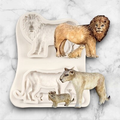 Silikon kalıp Safari Aslan;155x125 mm - Thumbnail