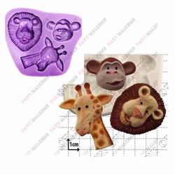 Paku Malzeme - Silicone mold Safari Animals; 8*9,6 cm