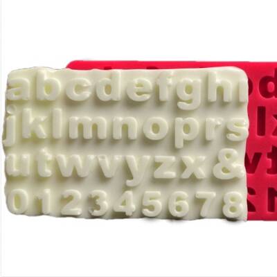 Silikon Mini Alfabe Küçük Harfler & Rakamlar ( harf boyu 8-12 mm ); 10,3*6,3 cm