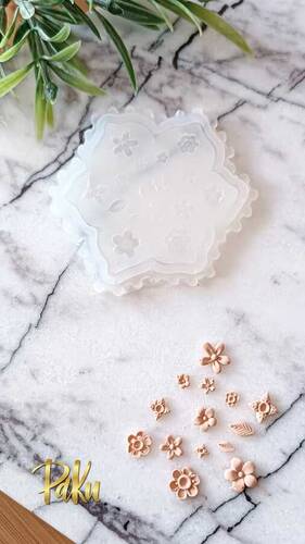Silicone mold Miniature Flower and Leaf-3; 6*6 cm