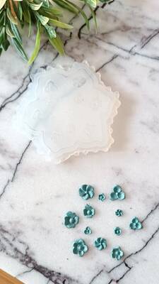 Silicone mold Miniature Flower and Leaf-4; 6*6 cm