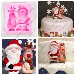 Paku Malzeme - Silicone mold Santa & Rudolph; 5,5*5 cm