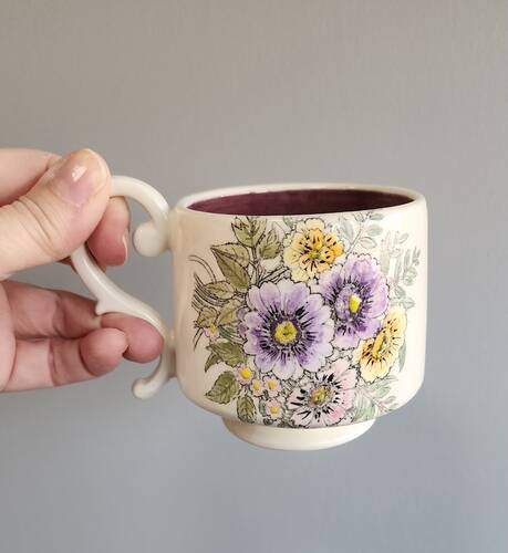Silk Screen Mesh Stencil Ceramic Cup Col. Spring Florals (22x11 cm)