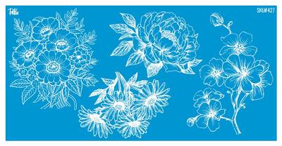 Silk Screen Mesh Stencil Ceramic Cup Col. Spring Florals (22x11 cm)