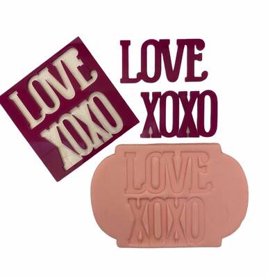 Stamp embossers LOVE XOXO; 7*7 cm