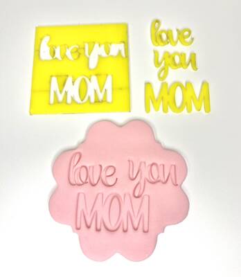 Acrylic Mini Stamp LOVE YOU MOM; 7,0*7,0 cm - 1