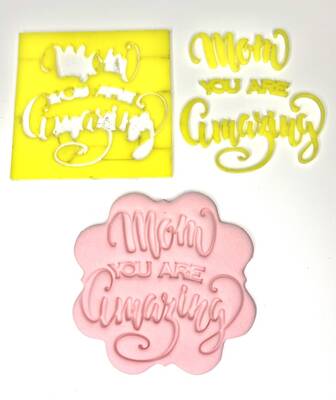 Acrylic Mini Stamp MOM YOU ARE AMAZING; 8,0*8,0 cm - 1