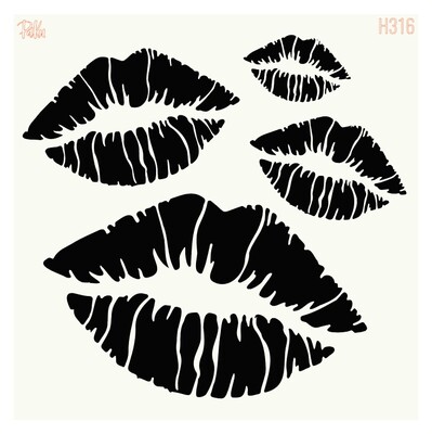 Paku Malzeme - Stencil 4 Lips; 15x15 cm