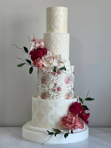 Stencil Chandelier Damask; 33x22 cm