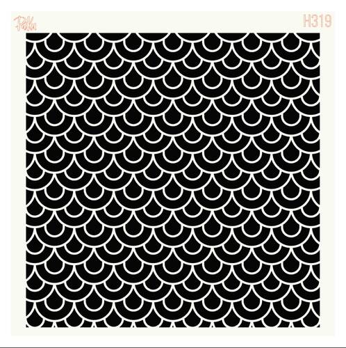 Stencil Chinese Waves-1; 15x15 cm