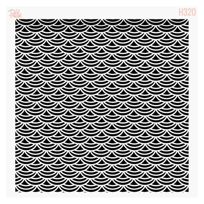 Paku Malzeme - Stencil Chinese Waves-2; 15x15 cm