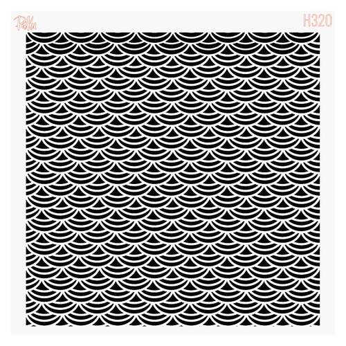 Stencil Chinese Waves-2; 15x15 cm