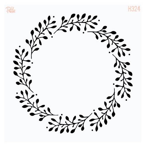 Stencil Christmas Wreath-2; 15x15 cm