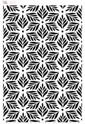 Stencil Double Barrel Fan; 33*23 cm