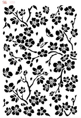 Stencil Double Barrel Sakuras; 33*23 cm