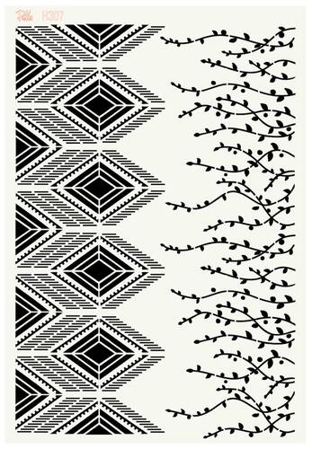 Stencil Falling Borders; 33x22 cm