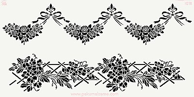 Stencil Floral Borders; 40x20 cm