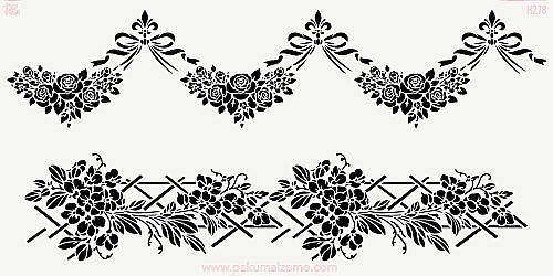 Stencil Floral Borders; 40x20 cm - 1