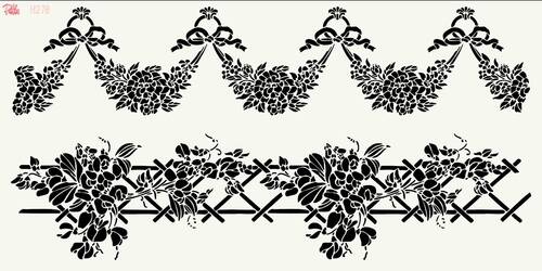 Stencil Floral Garland; 40*20 cm