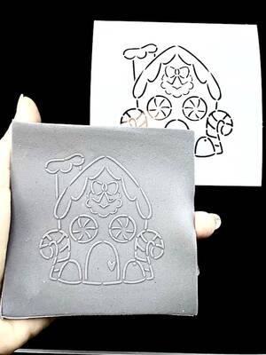 Stencil Ginger House; 9*9 cm