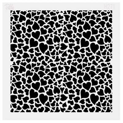 Stencil Hearts Mosaic; 15*15 cm