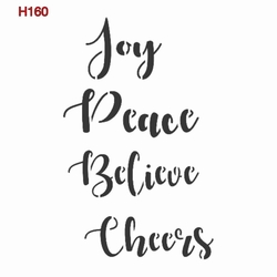 Paku Malzeme - Stencil Joy, Peace, Believe, Cheers