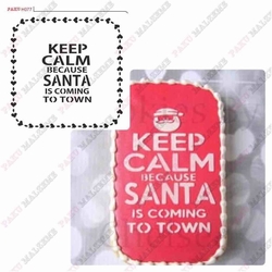 Paku Malzeme - Stencil Keep Calm Santa; 15*15 cm