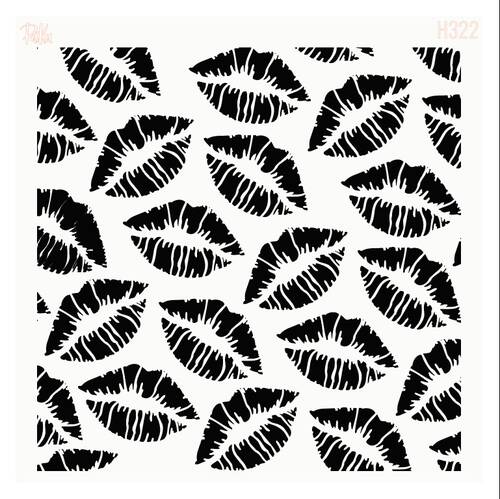 Stencil Kisses; 15x15 cm