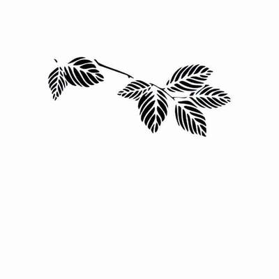 Stencil Leaf Branch