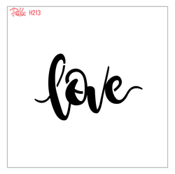 Paku Malzeme - Stencil Love Calligraphy; 15*15 cm