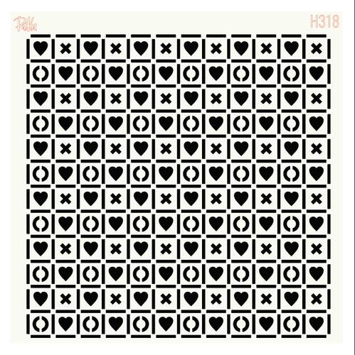 Stencil Love Tic Tac Toe; 15x15 cm