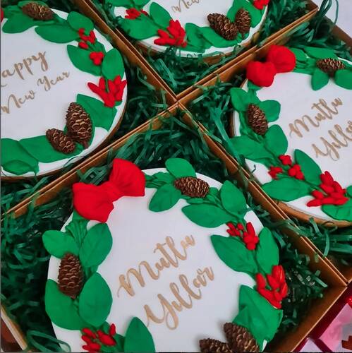 Stencil Mutlu Yıllar; 15*15 cm