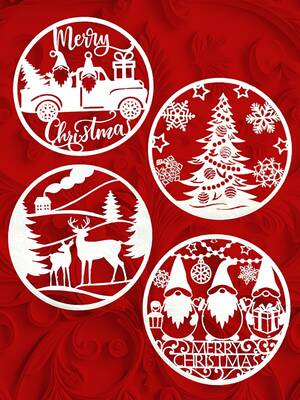 Stencil Ornament Set; 10 cm