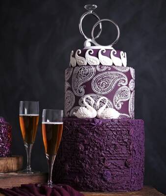 Stencil Paisley Şal desen; 25*25 cm