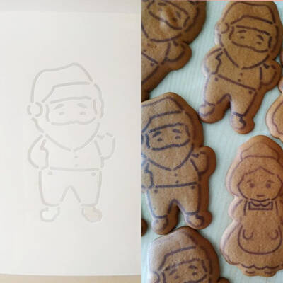 Stencil Santa Claus Noelbaba; 15*15 cm