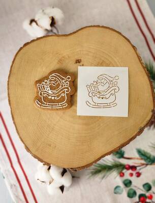 Stencil Santa's Sleigh; 9*9 cm