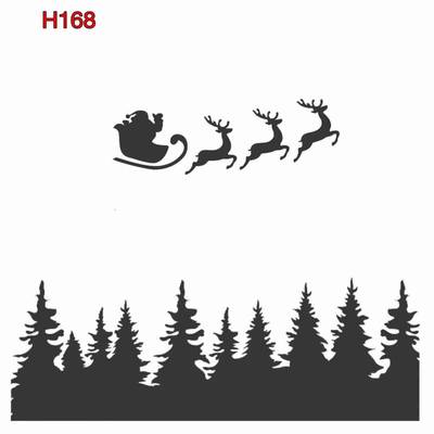 Stencil Santa's Sleigh; 15*15 cm