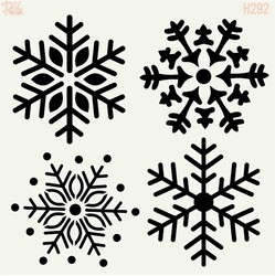 Paku Malzeme - Stencil Set of Snowflakes-2; 15*15 cm