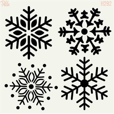 Stencil Set of Snowflakes-2; 15*15 cm