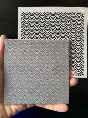 Stencil Waves; 11*11 cm