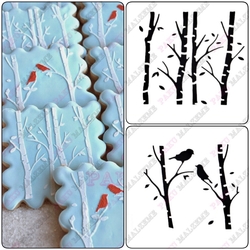 Paku Malzeme - Stencil Winter Birch Cookies