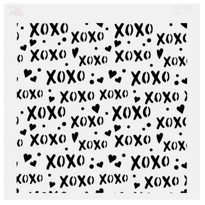 Stencil XOXO; 15*15 cm